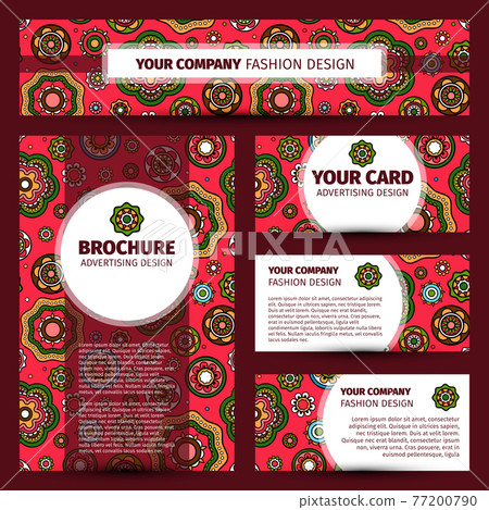 Flowers ornament pattern corporate identity design 77200790