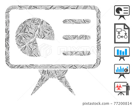 Hatch Mosaic Chart Presentation Board Vector Icon 77200814