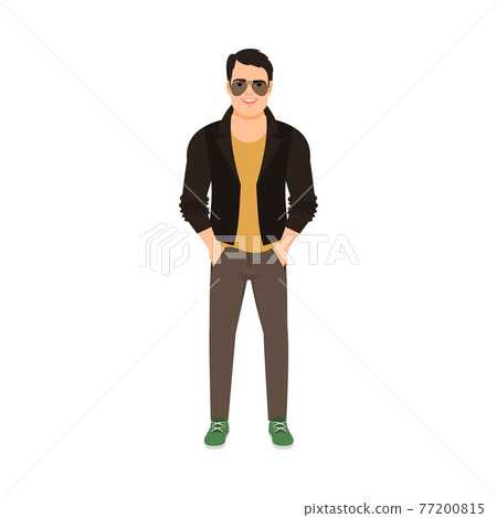 Man in leather jacket 77200815