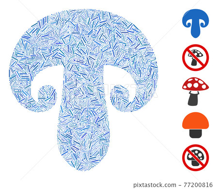 Dash Mosaic Champignon Mushroom Vector Icon Dash Mosaic Champignon Mushroom Vector Icon 77200816