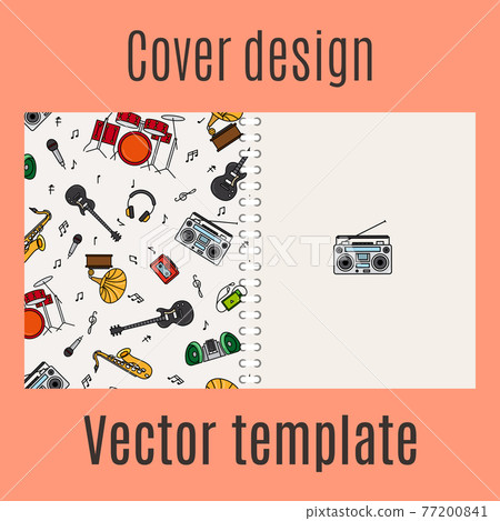 Cover design with music instrument pattern 77200841