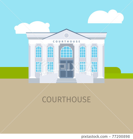 Colored courthouse building illustration 77200898