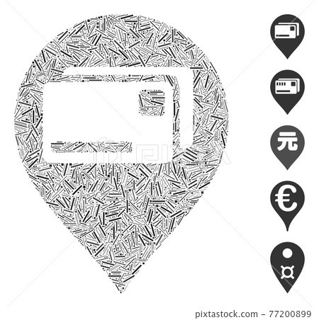 Dash Collage Bank Cards Pointer Vector Icon 77200899