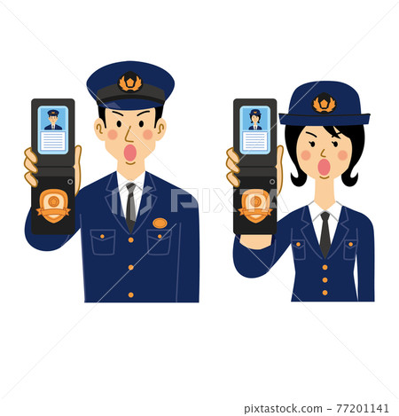 顯示警察筆記本的警察 顯示警察筆記本的警察 77201141