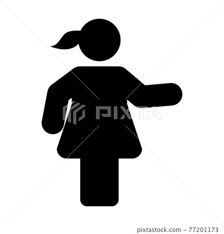 Female icon vector male symbol with open hands in flat color glyph pictogram sign illustration 77201173