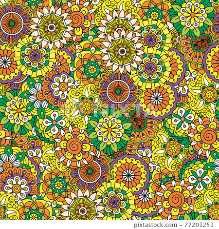 Floral decorative mandala style pattern 77201251
