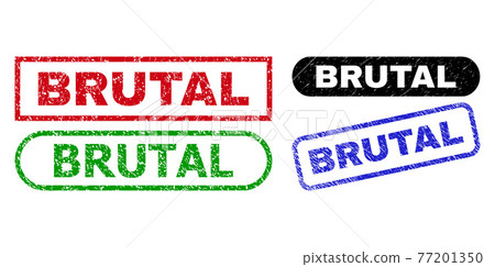 BRUTAL Rectangle Stamps Using Corroded Style - Stock Illustration ...