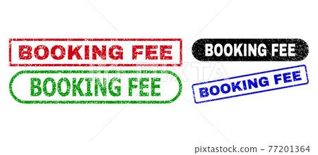 BOOKING FEE Rectangle Stamps with Grunged Style BOOKING FEE Rectangle Stamps with Grunged Style 77201364