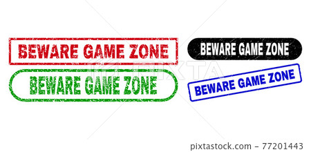 BEWARE GAME ZONE Rectangle Watermarks Using Grunge Texture BEWARE GAME ZONE Rectangle Watermarks Using Grunge Texture 77201443