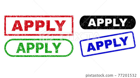 APPLY Rectangle Stamp Seals with Unclean Style - Stock Illustration ...