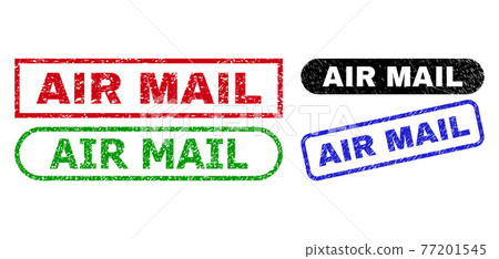 AIR MAIL Rectangle Stamps Using Corroded Texture - Stock Illustration ...