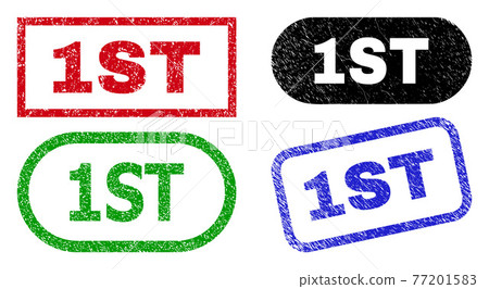 1ST Rectangle Stamp Seals Using Unclean Texture - Stock Illustration ...