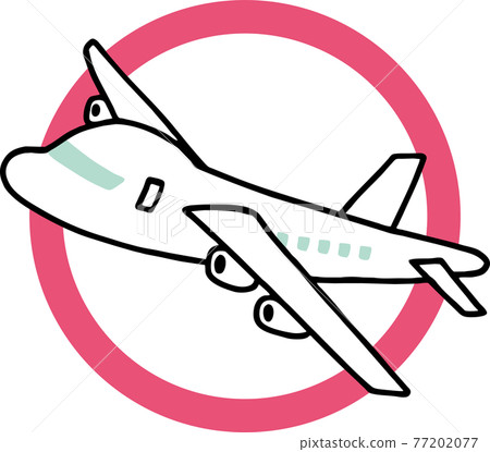 帶圓圈的飛機插圖素材 帶圓圈的飛機插圖素材 77202077