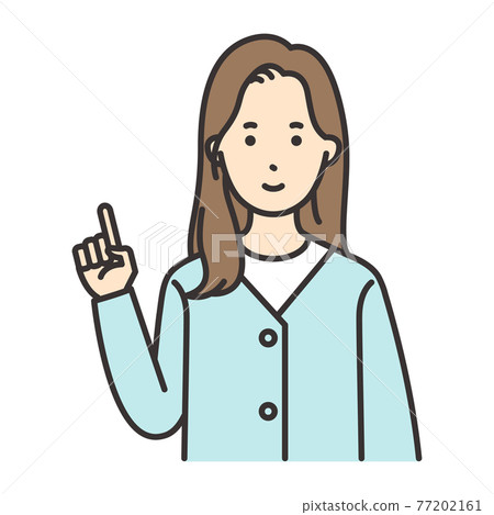 指向手指的成年女性姿勢 77202161