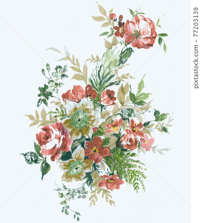 Colorful floral material combinations and design elements Colorful floral material combinations and design elements 77203139