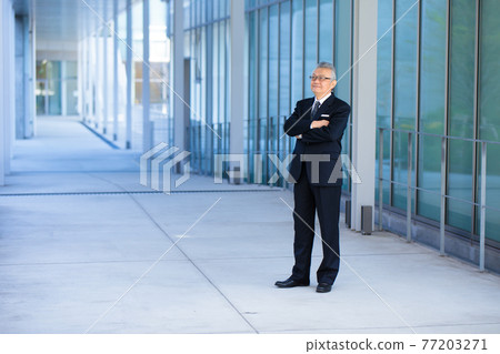 Businessman senior man outdoors Businessman senior man outdoors 77203271