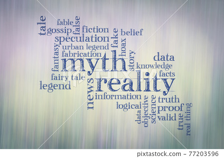 myth and reality word cloud 77203596