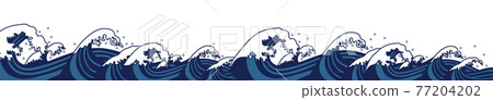 Footer illustration 2 that imagines the rough waves of the Sea of Japan 77204202