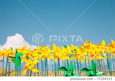 Colorful pinwheels at Imjingak Pyeonghoa-Nuri park in Paju, Korea Colorful pinwheels at Imjingak Pyeonghoa-Nuri park in Paju, Korea 77204331