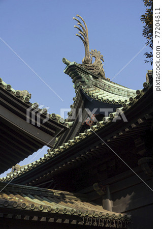 Yushima Seido Taiseiden屋頂護身符雕像，Kiginto和Oni Ryuko Ryuto Uo 77204811