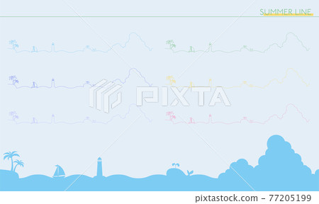 簡單的夏季線矢量圖 簡單的夏季線矢量圖 77205199