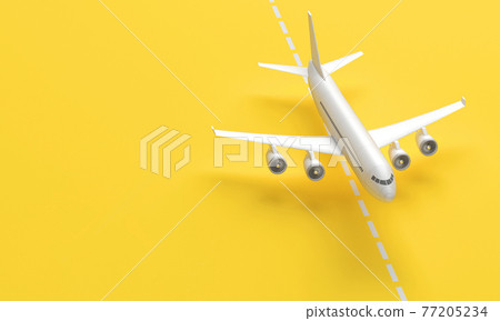 3d plane taking off from the landing strip. 3d... - Stock Illustration ...