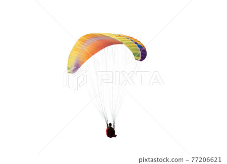 Beautiful paraglider in flight on a white background. isolated Beautiful paraglider in flight on a white background. isolated 77206621