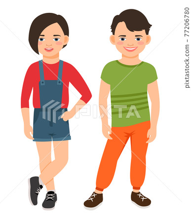 Fashion teen boy and girl characters 77206780
