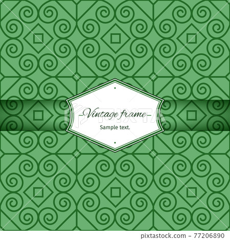 Pattern Green Frame Green seamless patterns with vintage frame - Stock Illustration ...
