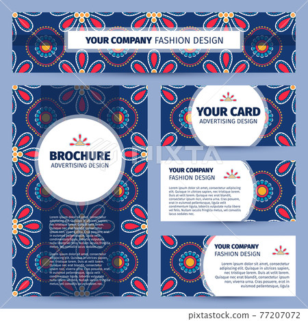 Corporate identity with traditional floral pattern Corporate identity with traditional floral pattern 77207072