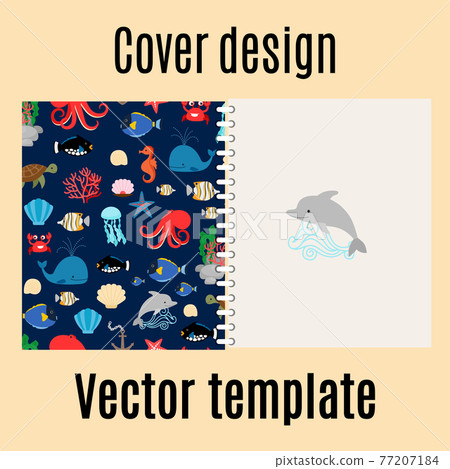 Cover design with sea pattern 77207184