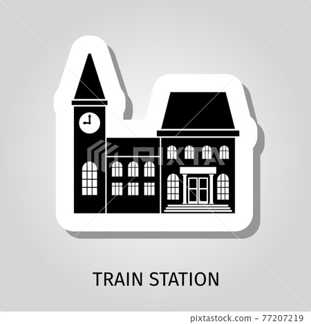 Train station black building sticker Train station black building sticker 77207219