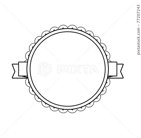 Black circle label with lacy border Black circle label with lacy border 77207243