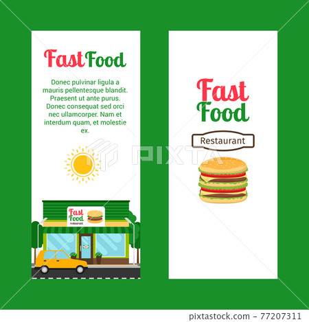 Fast food restaurant vertical flyers 77207311