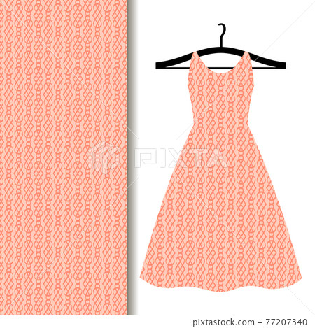 Women dress fabric with geometric pattern Women dress fabric with geometric pattern 77207340