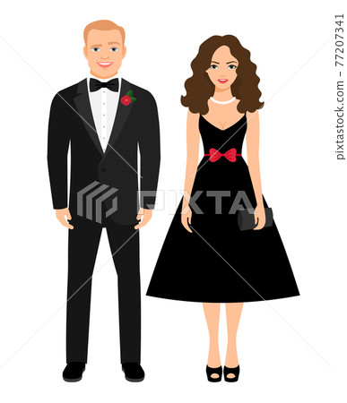 Beautiful couple in evening outfit 77207341
