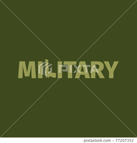 Military shop logo with gun Military shop logo with gun 77207352