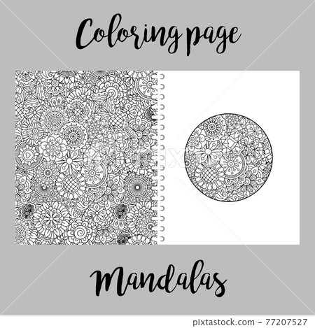 Coloring page design with mandalas Coloring page design with mandalas 77207527