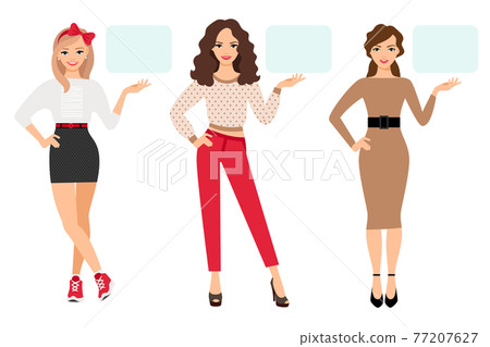 Casual fashion woman presentation Casual fashion woman presentation 77207627