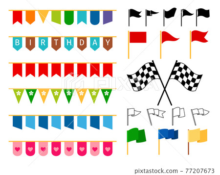 Flag and garlands for invitation card 77207673