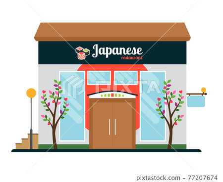 Japanese food restaurant front Japanese food restaurant front 77207674