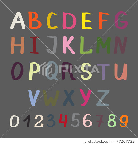 Colorful alphabet on grey Colorful alphabet on grey 77207722