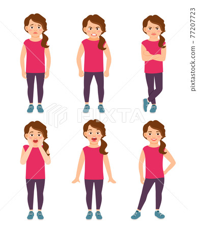 Little girls emotions illustration 77207723