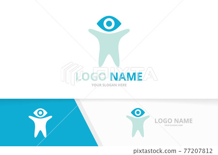 Eye and man logo combination. Unique human vision logotype design template. Eye and man logo combination. Unique human vision logotype design template. 77207812