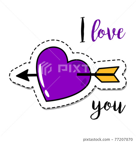 Fashion patch element heart with arrow 77207870