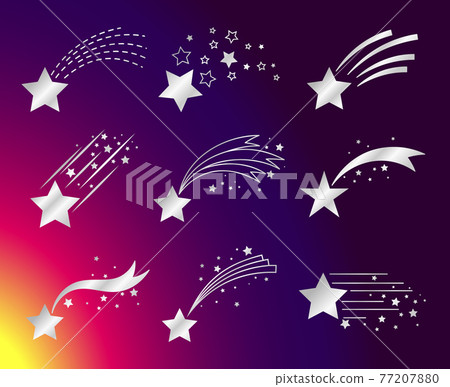 White stars or falling comets icons 77207880