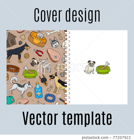 Cover design with cute dogs pattern Cover design with cute dogs pattern 77207922