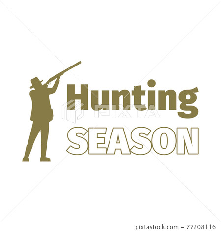 Hunting season logo template with man Hunting season logo template with man 77208116