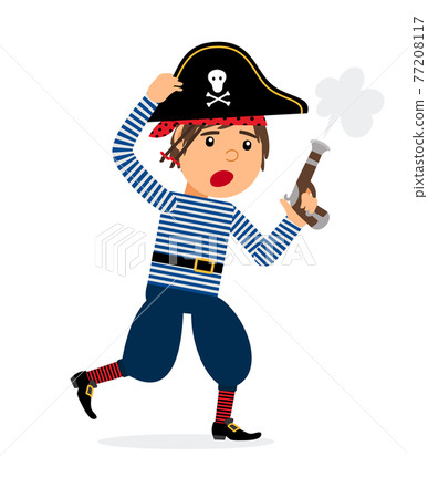 Pirate character running with pistol Pirate character running with pistol 77208117