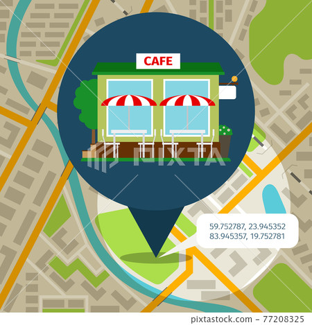 Cafe location map - Stock Illustration [77208325] - PIXTA